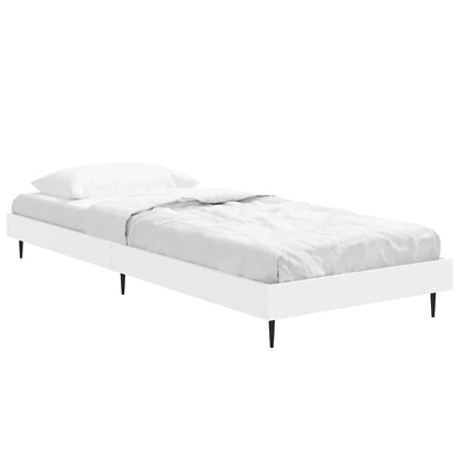 vidaXL Bed Frame without Mattress White 75x190 cm Small Single Engineered Wood
