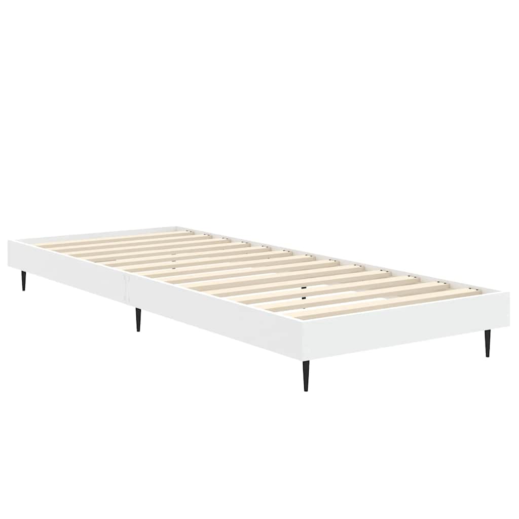 vidaXL Bed Frame without Mattress White 75x190 cm Small Single Engineered Wood