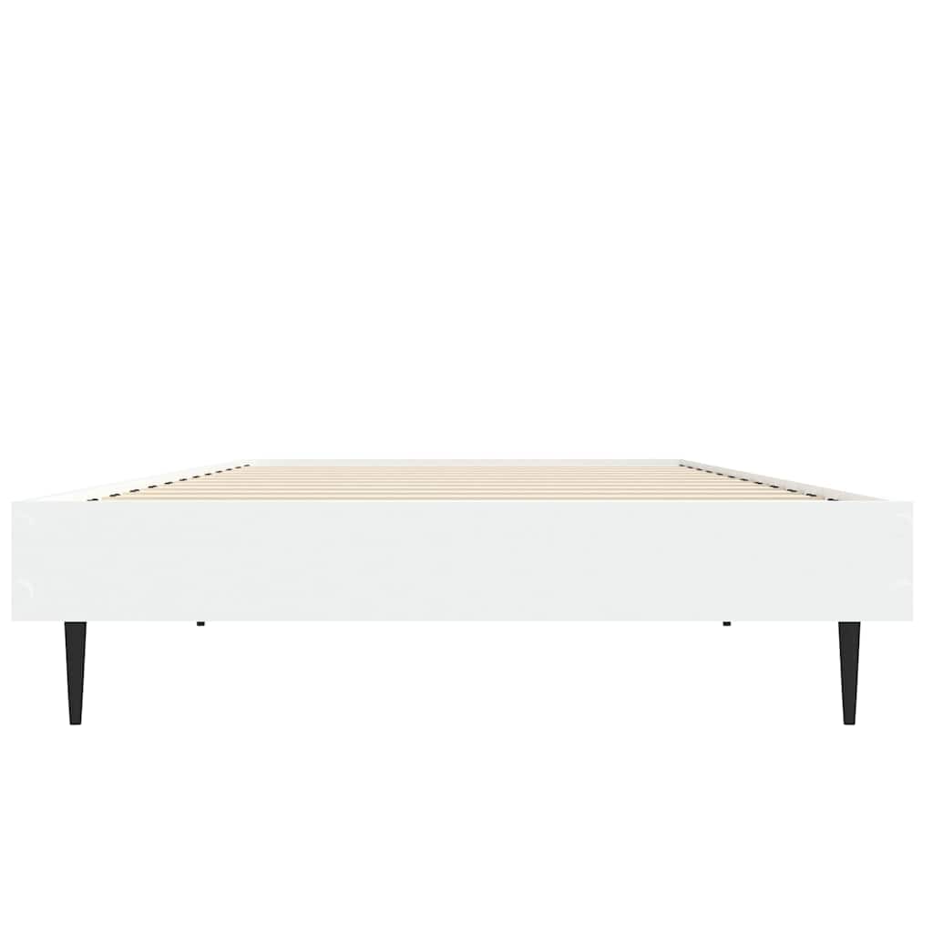 vidaXL Bed Frame without Mattress White 75x190 cm Small Single Engineered Wood