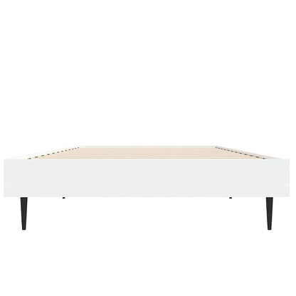 vidaXL Bed Frame without Mattress White 75x190 cm Small Single Engineered Wood