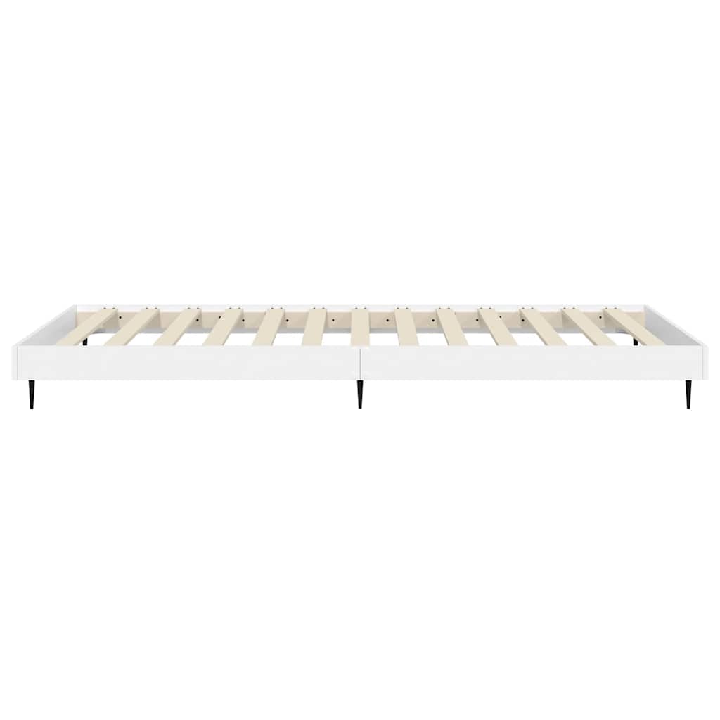 vidaXL Bed Frame without Mattress White 75x190 cm Small Single Engineered Wood