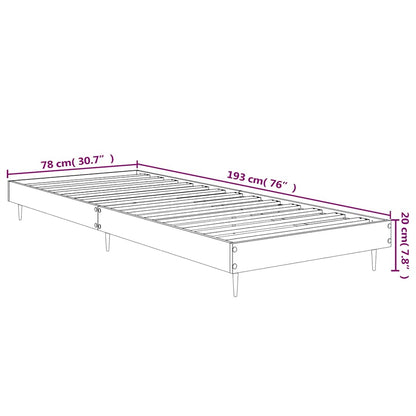 vidaXL Bed Frame without Mattress White 75x190 cm Small Single Engineered Wood