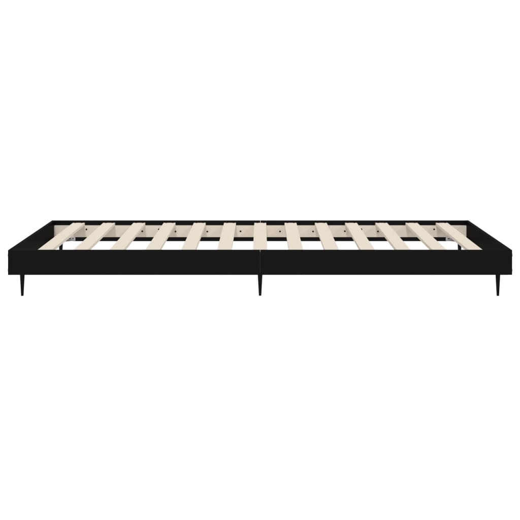 vidaXL Bed Frame without Mattress Black 75x190 cm Small Single Engineered Wood