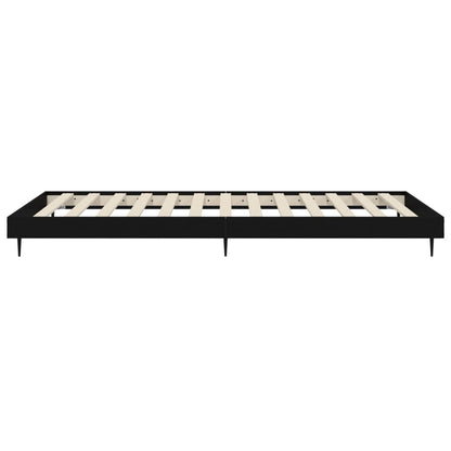 vidaXL Bed Frame without Mattress Black 75x190 cm Small Single Engineered Wood