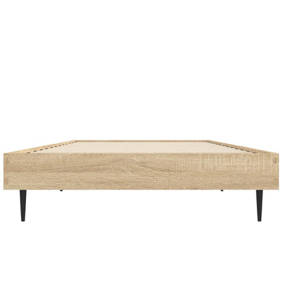 vidaXL Bed Frame without Mattress Sonoma Oak 75x190 cm Small Single Engineered Wood