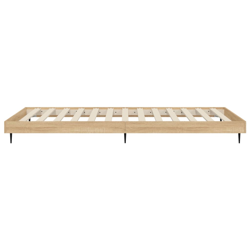 vidaXL Bed Frame without Mattress Sonoma Oak 75x190 cm Small Single Engineered Wood