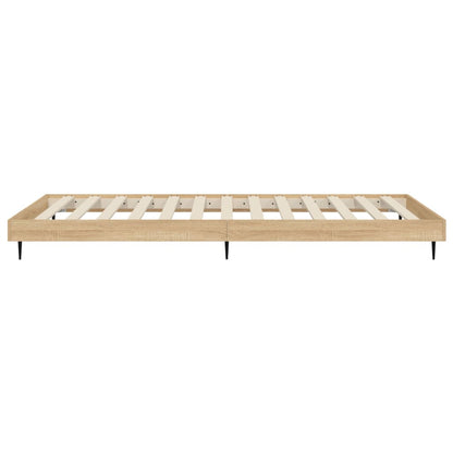 vidaXL Bed Frame without Mattress Sonoma Oak 75x190 cm Small Single Engineered Wood