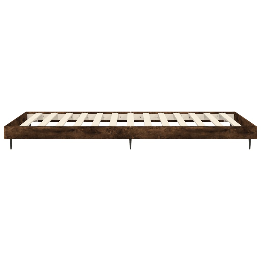 vidaXL Bed Frame without Mattress Smoked Oak 75x190 cm Small Single Engineered Wood