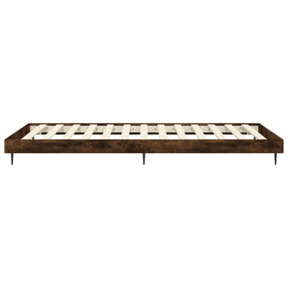 vidaXL Bed Frame without Mattress Smoked Oak 75x190 cm Small Single Engineered Wood