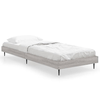 vidaXL Bed Frame without Mattress Grey Sonoma 75x190 cm Small Single Engineered Wood