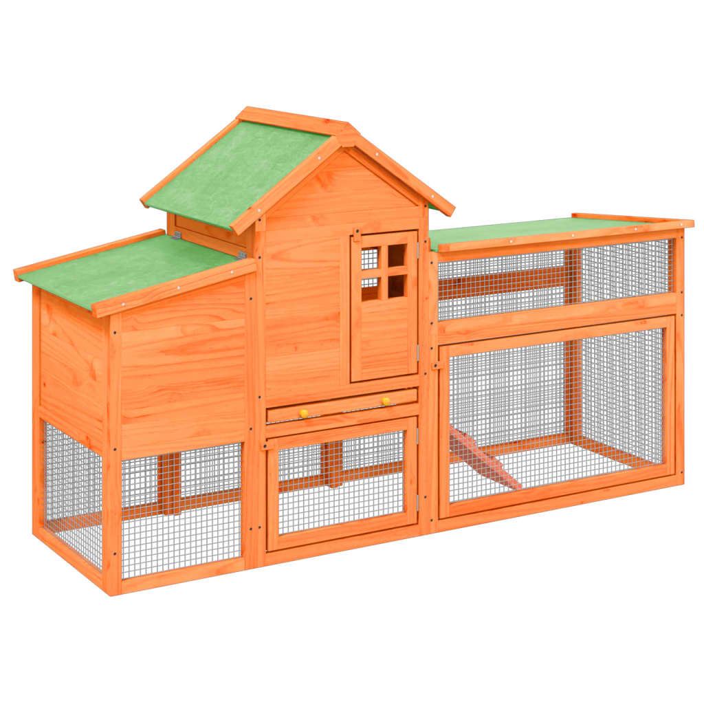 vidaXL Chicken Coop Brown 186,5x58,5x113 cm Solid Wood Pine
