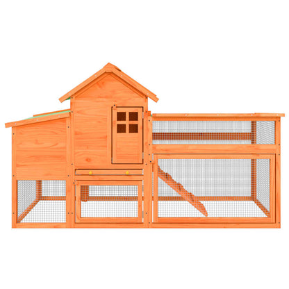 vidaXL Chicken Coop Brown 186,5x58,5x113 cm Solid Wood Pine