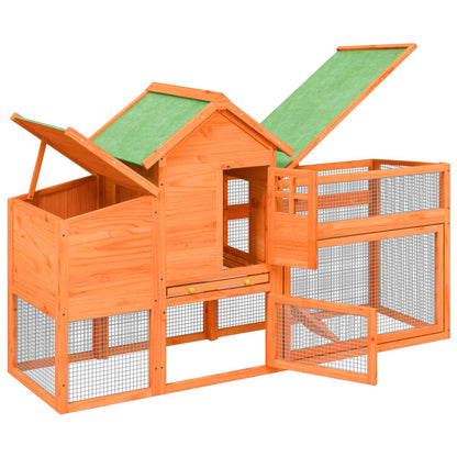 vidaXL Chicken Coop Brown 186,5x58,5x113 cm Solid Wood Pine
