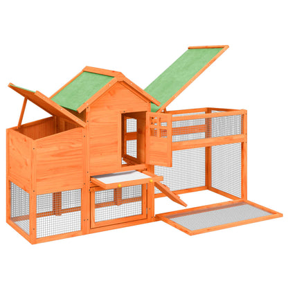 vidaXL Chicken Coop Brown 186,5x58,5x113 cm Solid Wood Pine