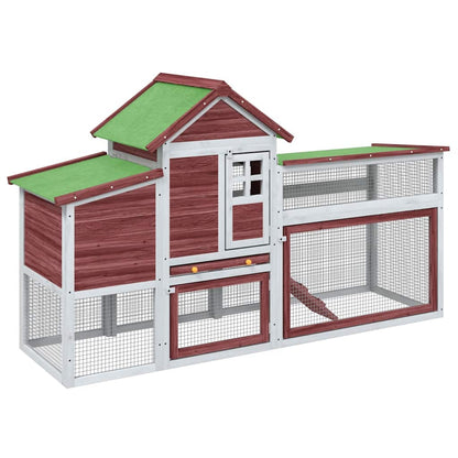 vidaXL Chicken Coop Mocha 186,5x58,5x113 cm Solid Wood Pine