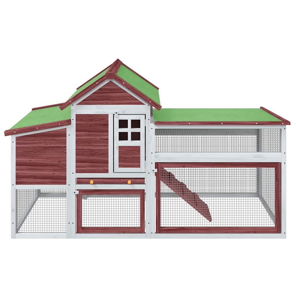 vidaXL Chicken Coop Mocha 186,5x58,5x113 cm Solid Wood Pine