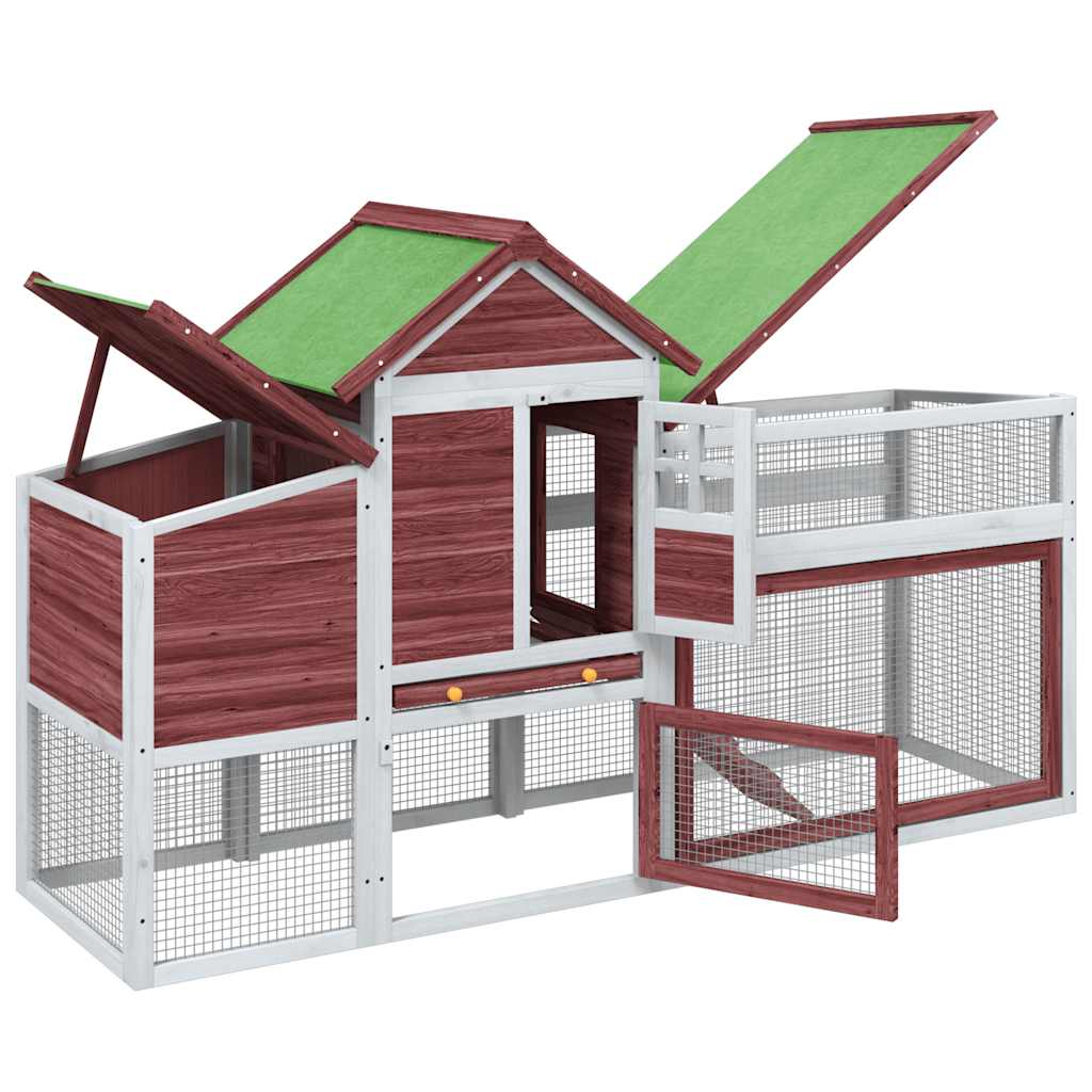vidaXL Chicken Coop Mocha 186,5x58,5x113 cm Solid Wood Pine
