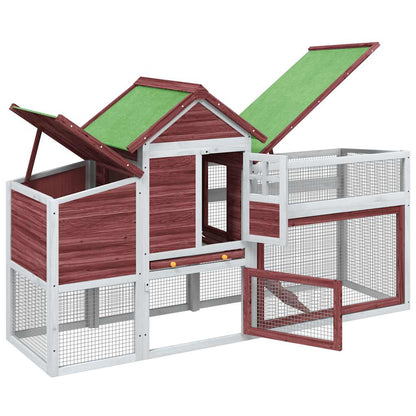 vidaXL Chicken Coop Mocha 186,5x58,5x113 cm Solid Wood Pine