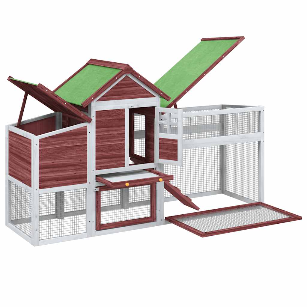 vidaXL Chicken Coop Mocha 186.5x58.5x113 cm Solid Wood Pine