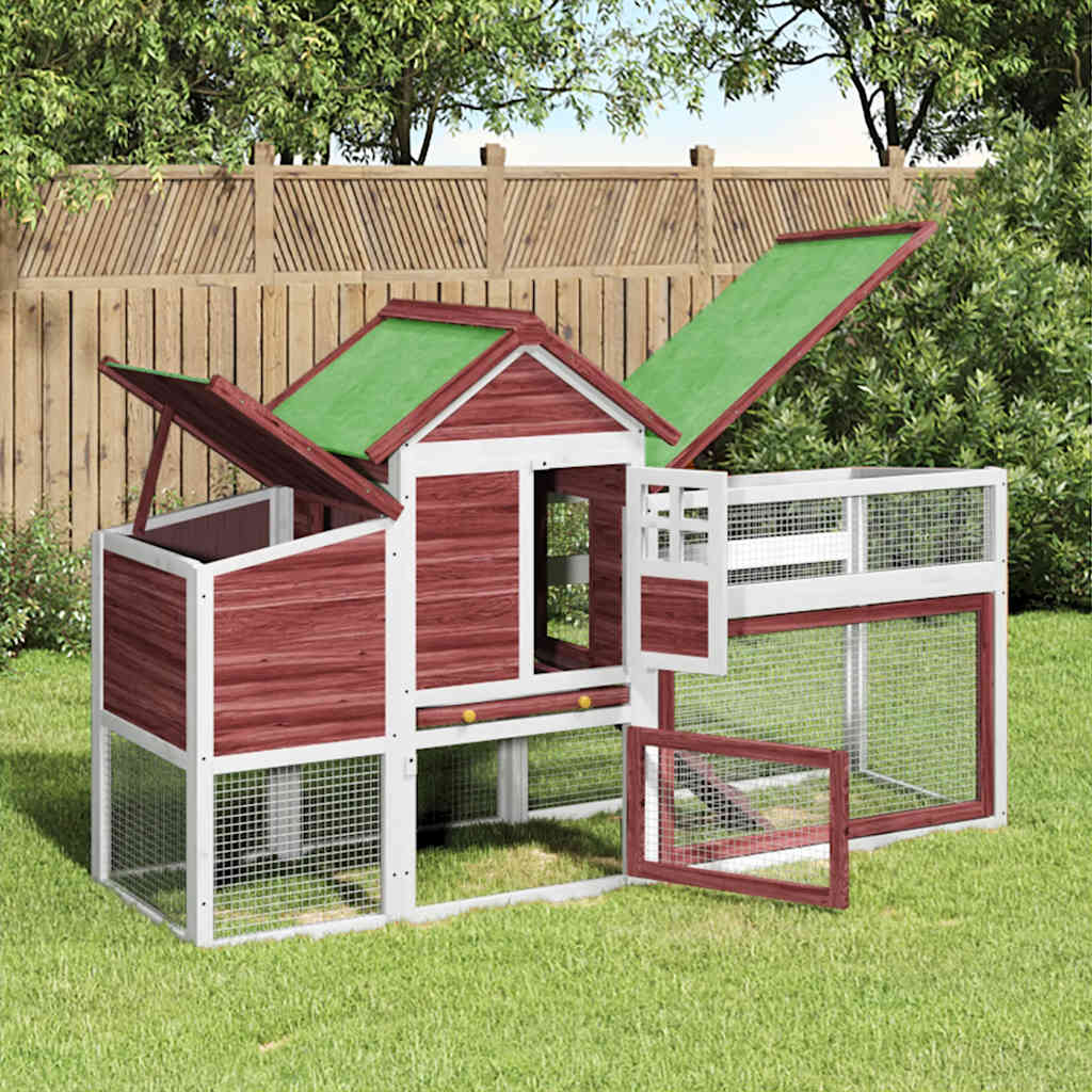 vidaXL Chicken Coop Mocha 186,5x58,5x113 cm Solid Wood Pine