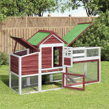 vidaXL Chicken Coop Mocha 186,5x58,5x113 cm Solid Wood Pine
