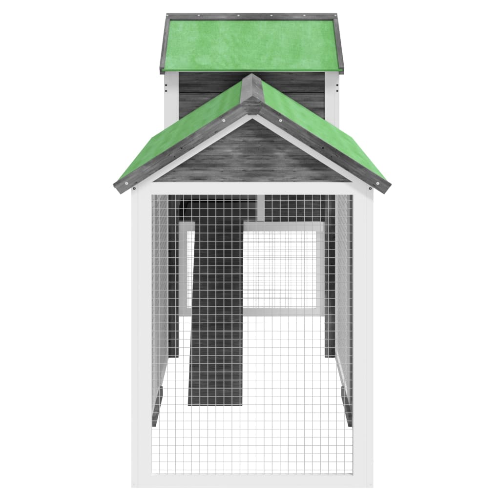 vidaXL Chicken Coop Grey 193x65x117 cm Solid Wood Pine