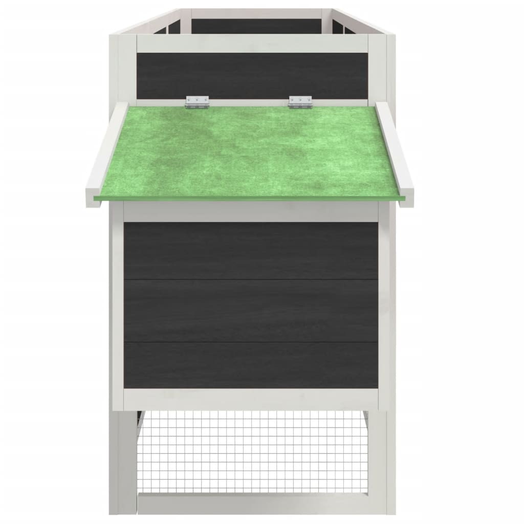 vidaXL Chicken Coop Grey 204x50x84 cm Solid Wood Pine