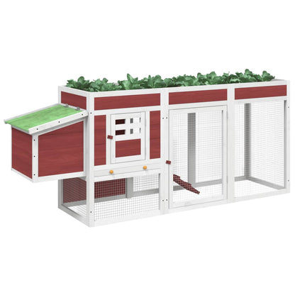 vidaXL Chicken Coop Mocha 204x50x84 cm Solid Wood Pine
