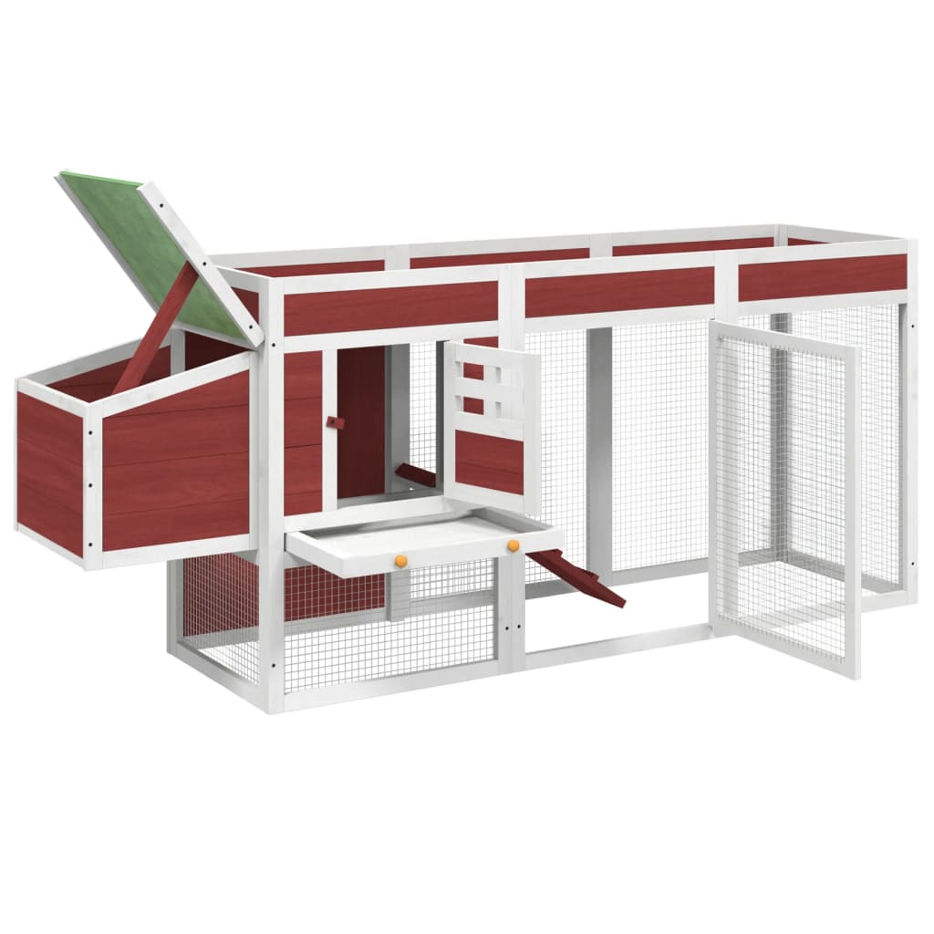 vidaXL Chicken Coop Mocha 204x50x84 cm Solid Wood Pine
