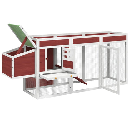 vidaXL Chicken Coop Mocha 204x50x84 cm Solid Wood Pine