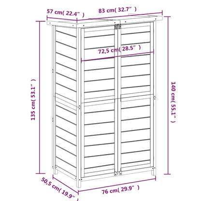 vidaXL Garden Tool Shed Brown 83x57x140 cm Solid Wood Pine
