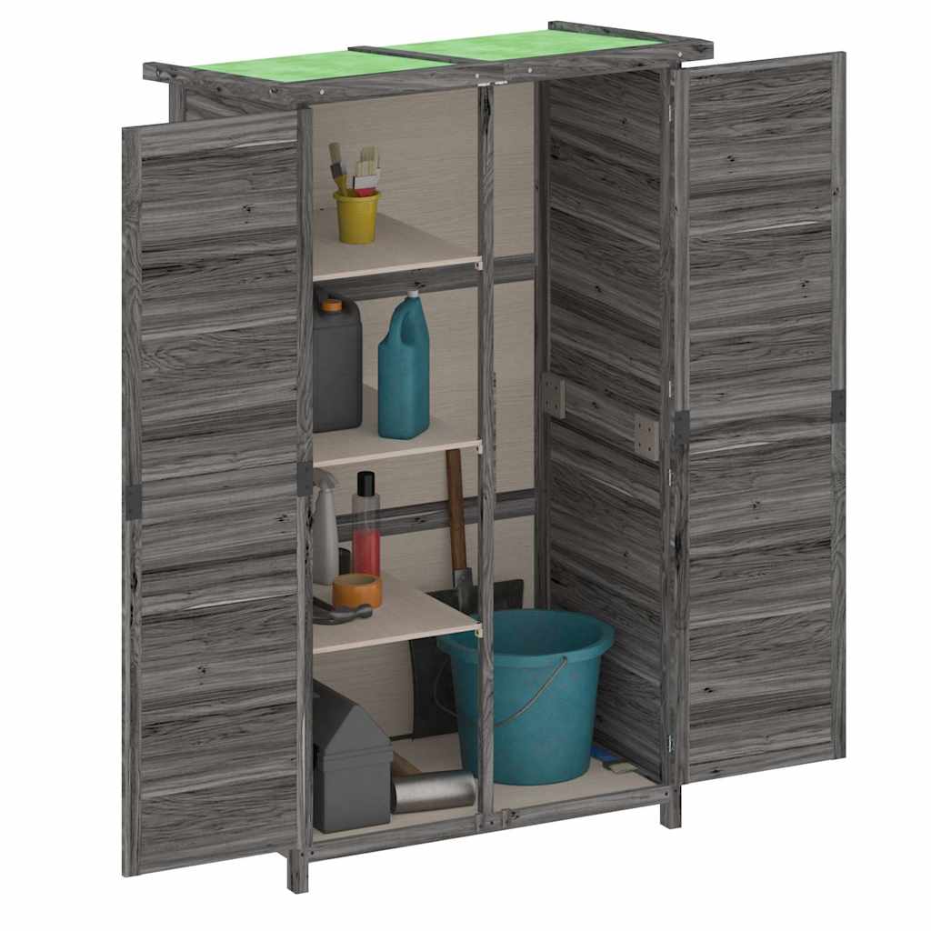 vidaXL Garden Tool Shed Grey 83x57x140 cm Solid Wood Pine