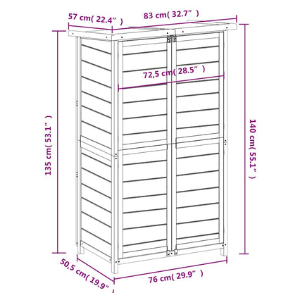 vidaXL Garden Tool Shed Grey 83x57x140 cm Solid Wood Pine