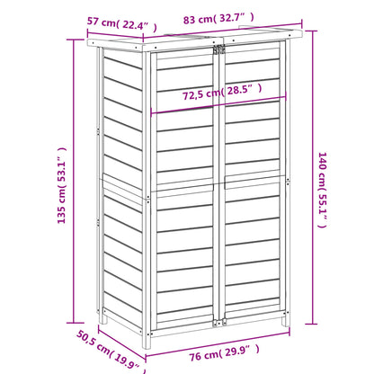 vidaXL Garden Tool Shed Mocha 83x57x140 cm Solid Wood Pine
