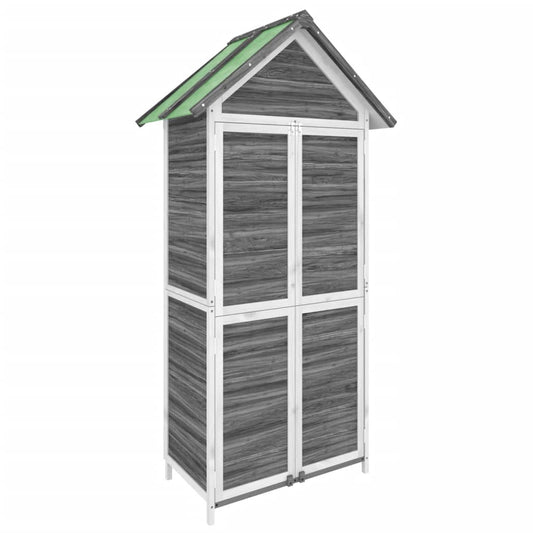 vidaXL Garden Tool Shed Grey 89x52,5x175 cm Solid Wood Pine