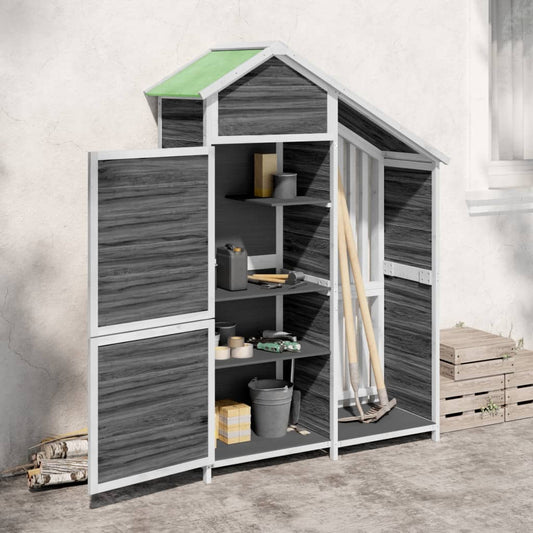 vidaXL Garden Tool Shed Grey 120x53,5x170 cm Solid Wood Pine