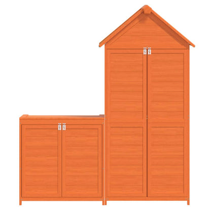 vidaXL 2 Piece Garden Tool Shed Set Brown Solid Wood Pine