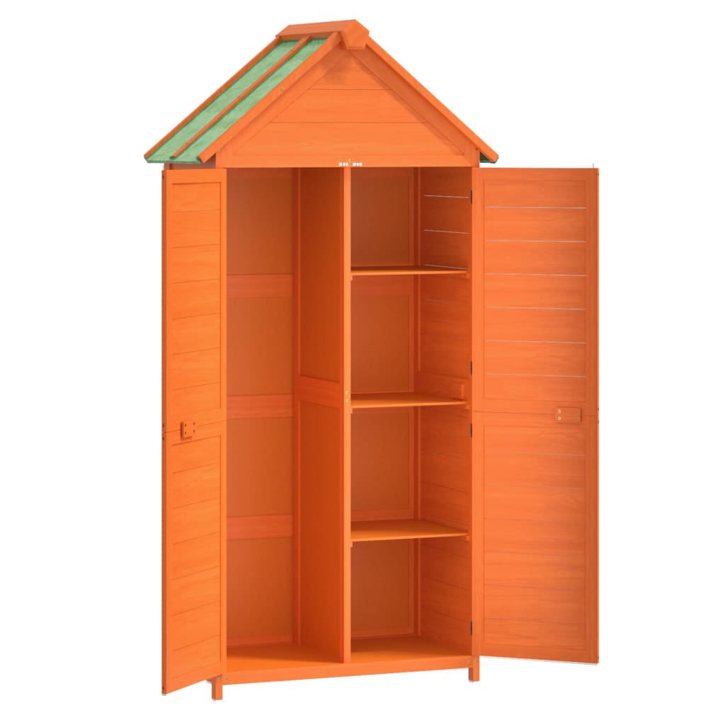 vidaXL 2 Piece Garden Tool Shed Set Brown Solid Wood Pine