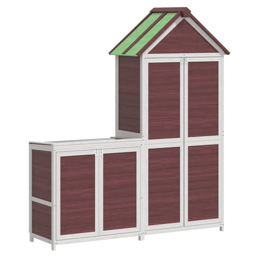 vidaXL 2 Piece Garden Tool Shed Set Mocha Solid Wood Pine
