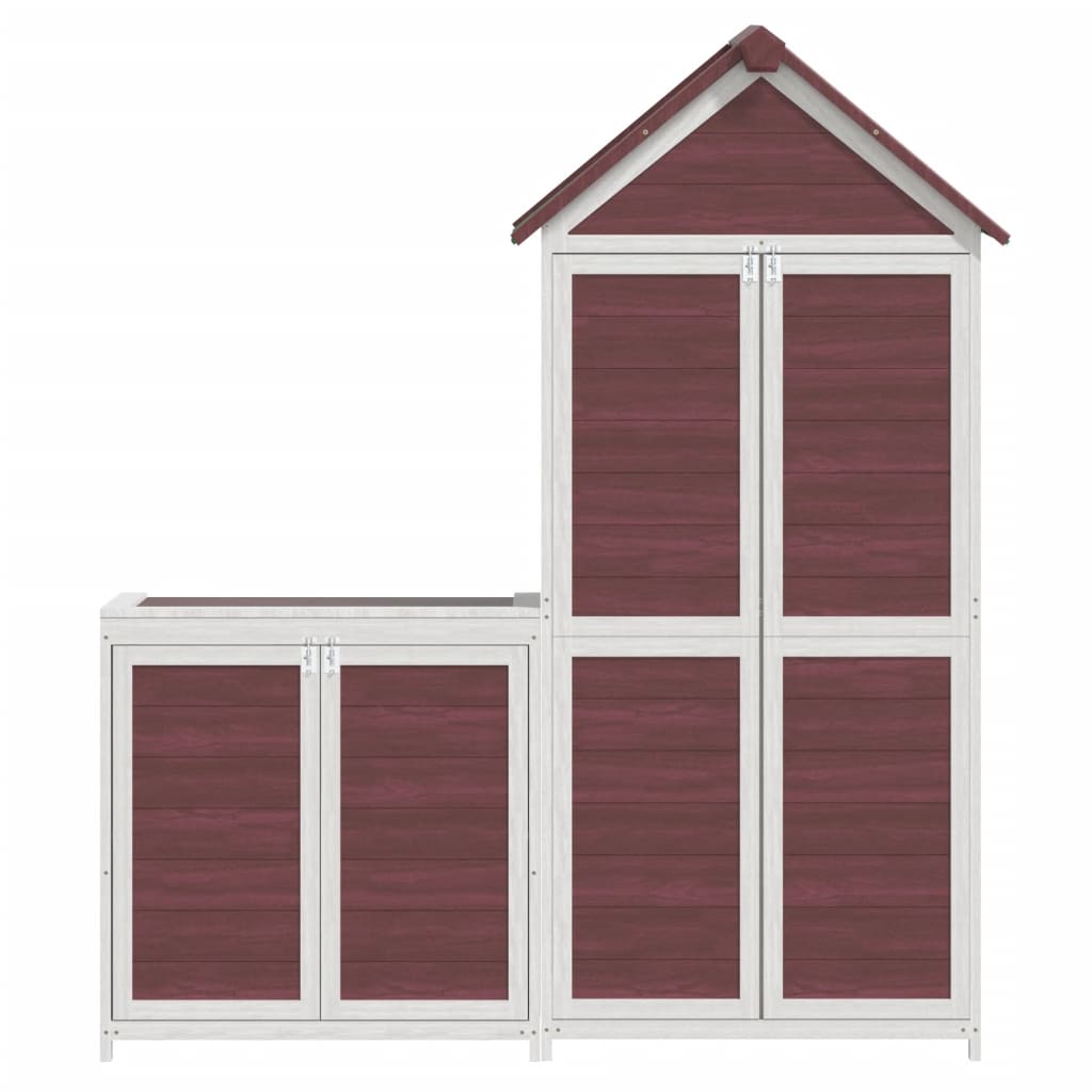 vidaXL 2 Piece Garden Tool Shed Set Mocha Solid Wood Pine