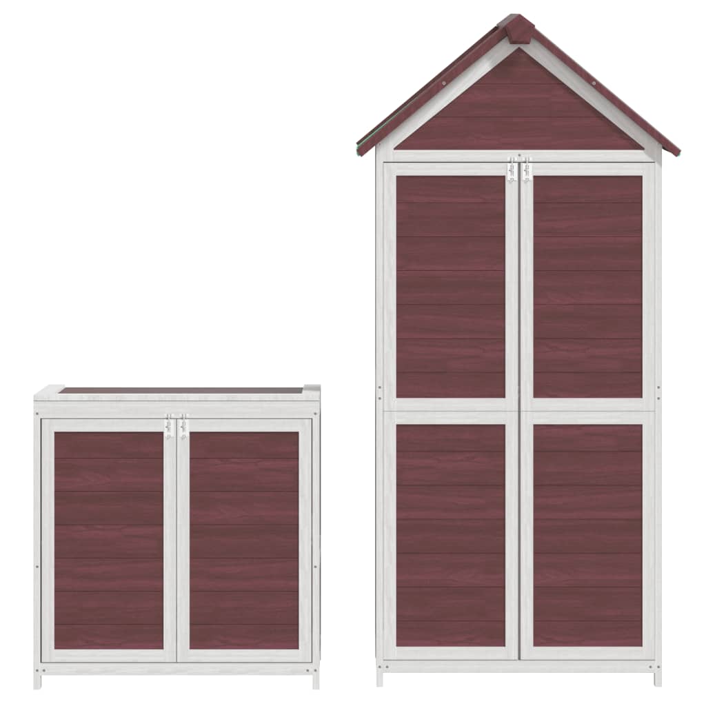 vidaXL 2 Piece Garden Tool Shed Set Mocha Solid Wood Pine