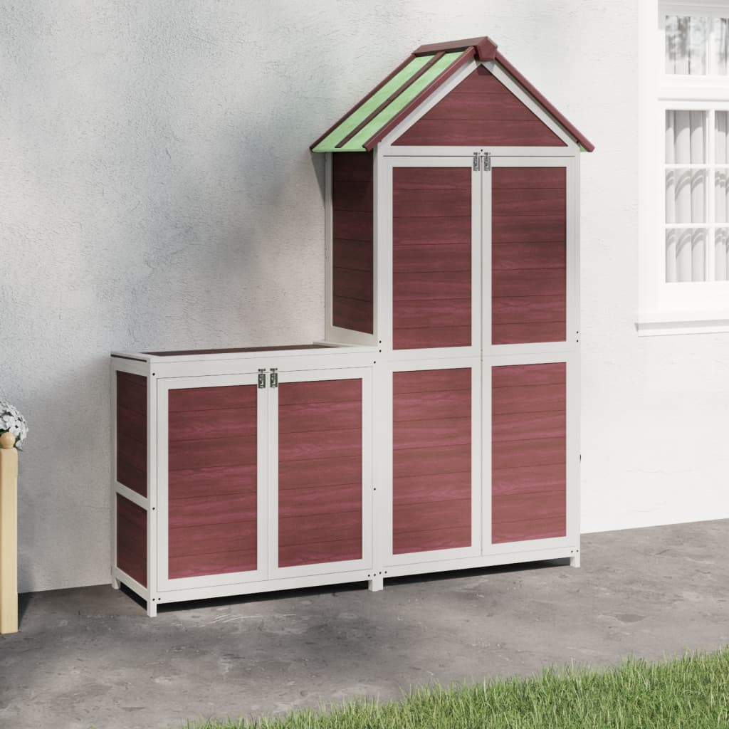 vidaXL 2 Piece Garden Tool Shed Set Mocha Solid Wood Pine