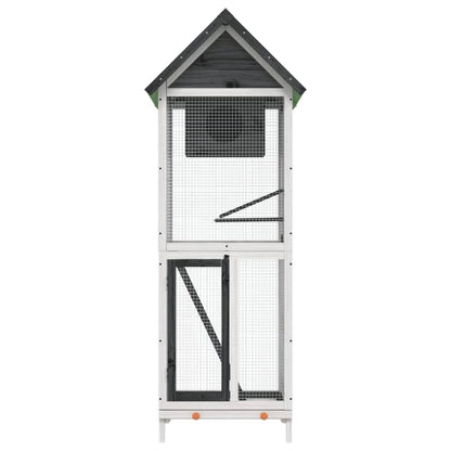 vidaXL Bird House Grey 60x58.5x160 cm Solid Wood Pine