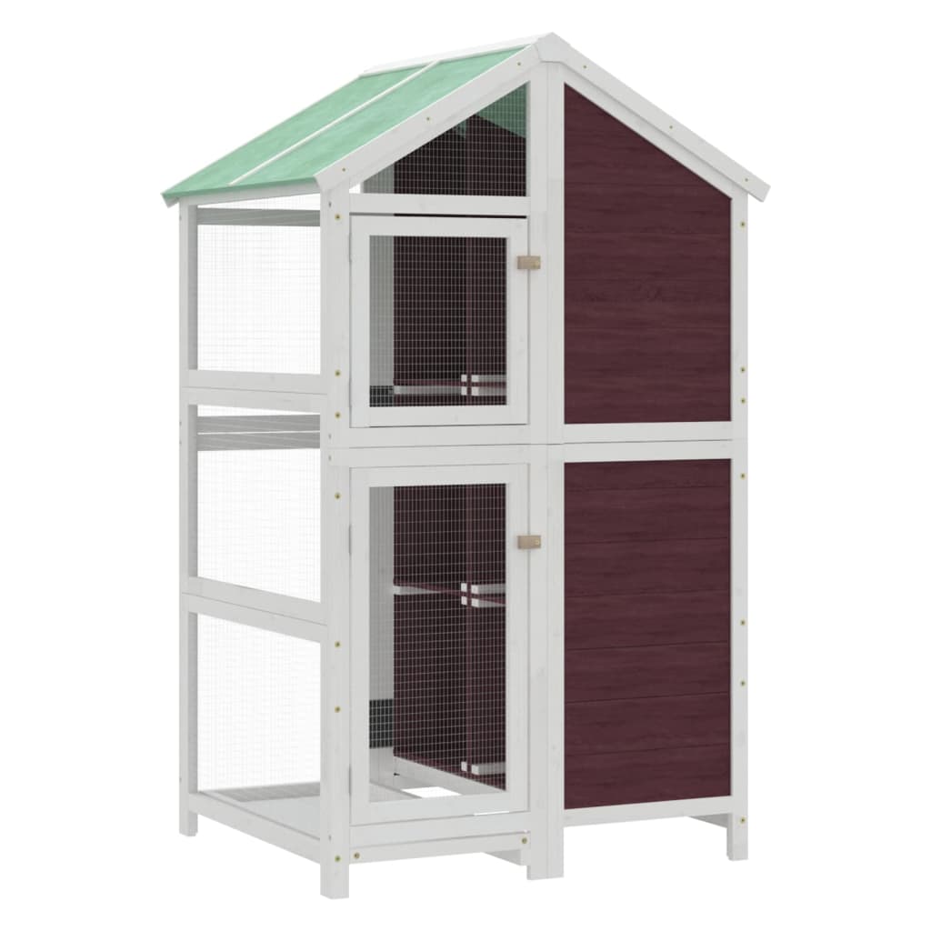 vidaXL Bird House Mocha 97x81x152 cm Solid Wood Pine