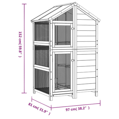 vidaXL Bird House Mocha 97x81x152 cm Solid Wood Pine