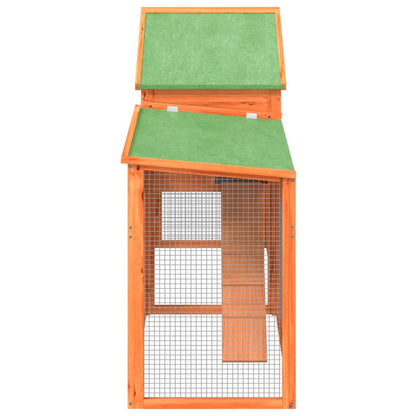 vidaXL Rabbit Hutch Brown 185,5x60,5x109,5 cm Solid Wood Pine