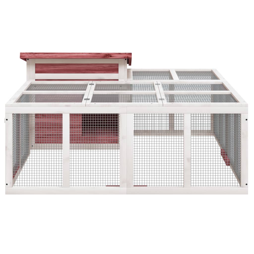 vidaXL Rabbit Hutch Mocha 144x123x67.5 cm Solid Wood Pine