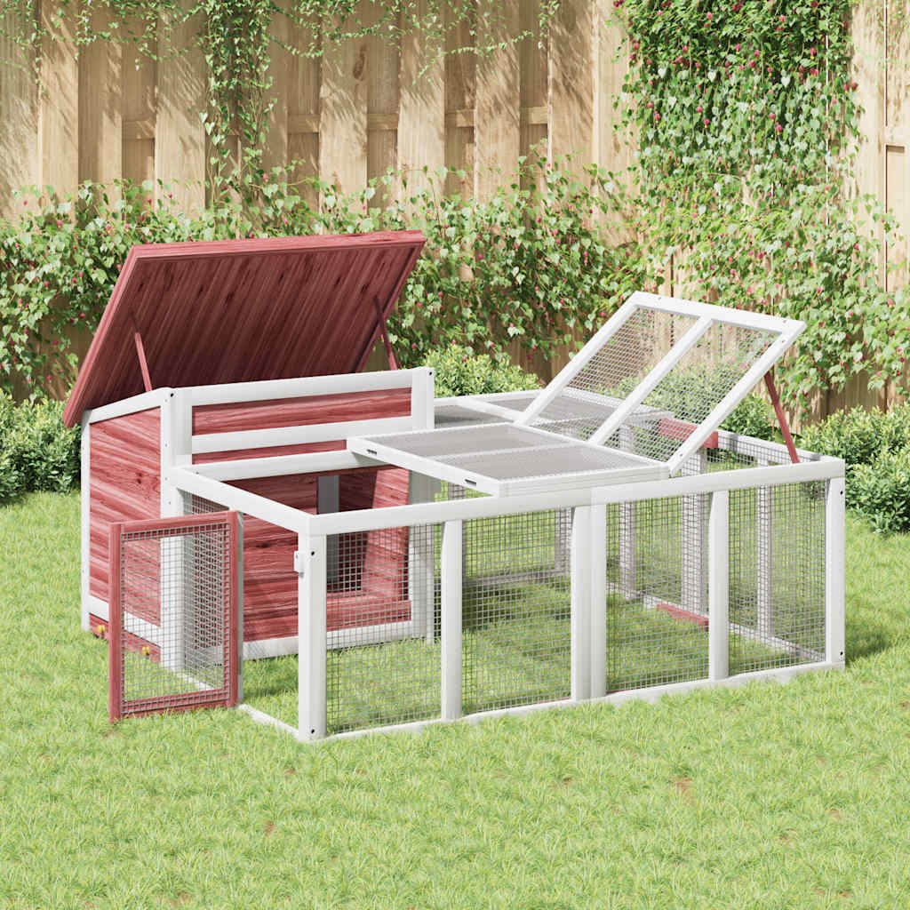 vidaXL Rabbit Hutch Mocha 144x123x67.5 cm Solid Wood Pine