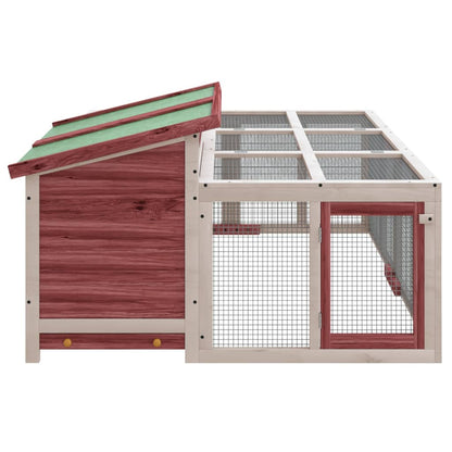 vidaXL Rabbit Hutch Mocha 144x123x67.5 cm Solid Wood Pine