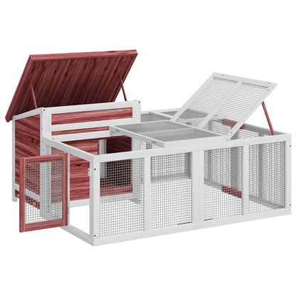 vidaXL Rabbit Hutch Mocha 144x123x67.5 cm Solid Wood Pine